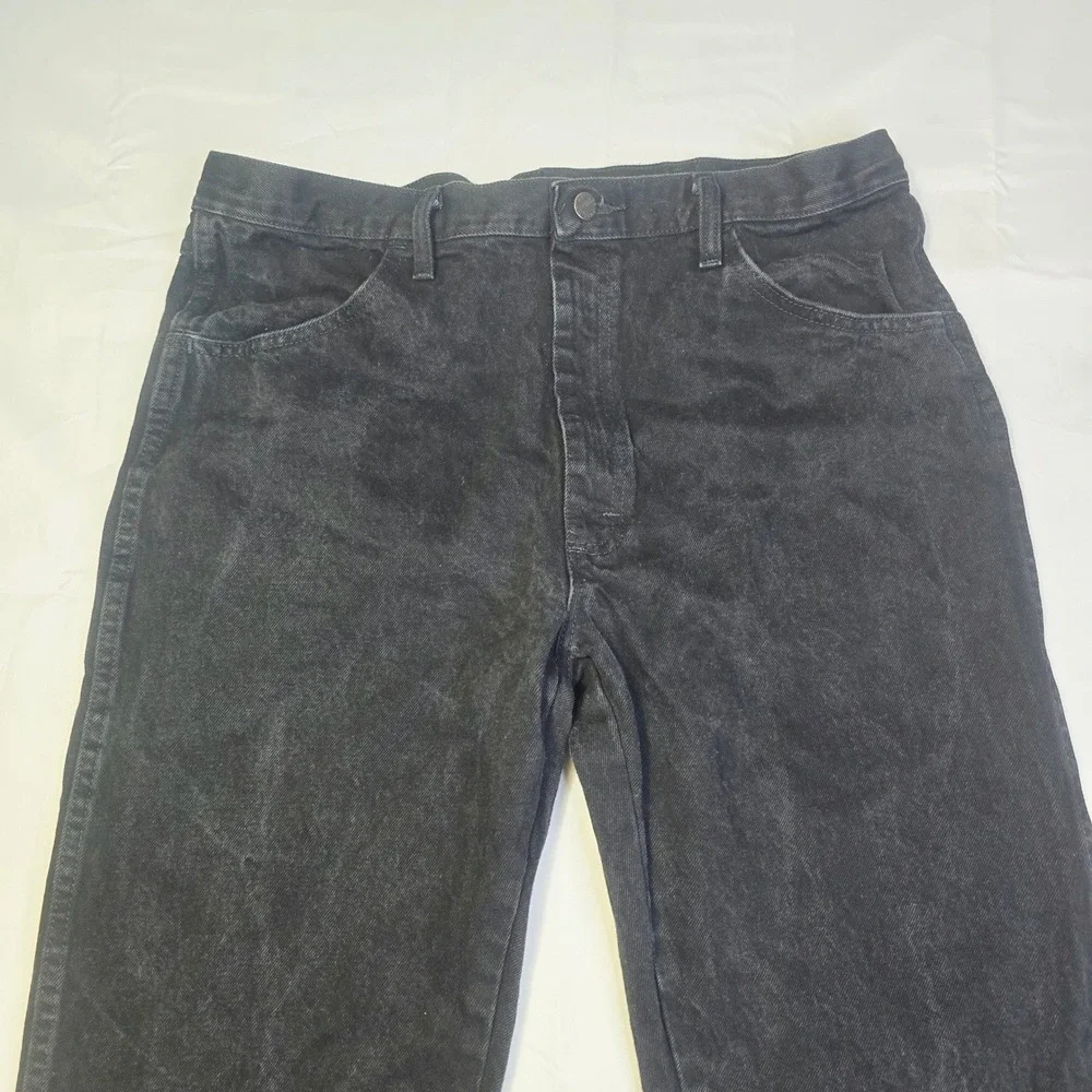 Rustler Men's Regular Fit Denim Jeans 36x32 Black Straight Leg Cotton T10